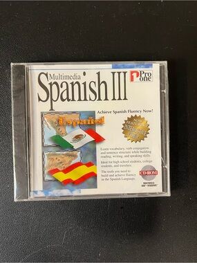 Multimedia Spanish III Achieve Spanish Fluency Now! Pro One PC CD Rom New/Sealed